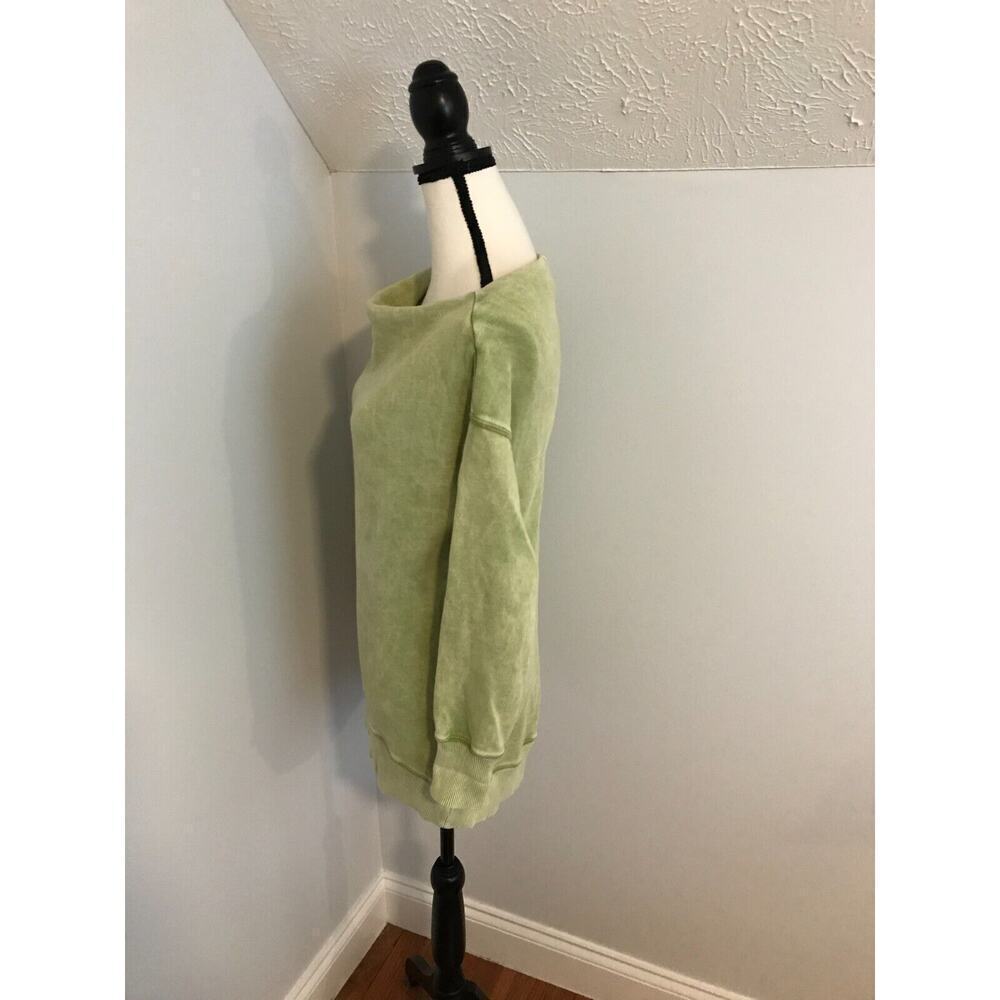 Anthro Pilcro Donna Lime Pullover Sweatshirt Off Shoulder XS - Picture 3 of 12
